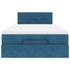 vidaXL Ottoman bed met matras en LED's 120x200cm fluweel donkerblauw