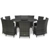 vidaXL 7-delige Tuinset met kussens poly rattan grijs