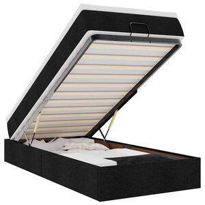 vidaXL Ottoman bed met matras 100x200cm stof zwart