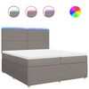 vidaXL Boxspring met matras stof taupe 200x200 cm