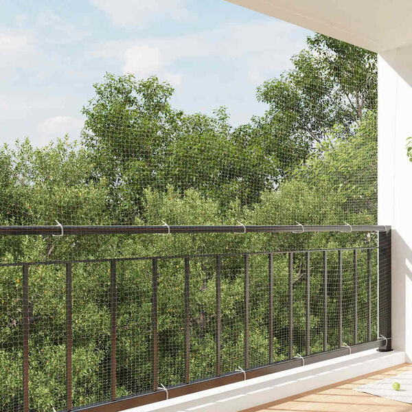 vidaXL Kattennet Transparant 6x3 m Nylon