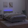 vidaXL Boxspring met matras en LED fluweel lichtgrijs 120x190 cm