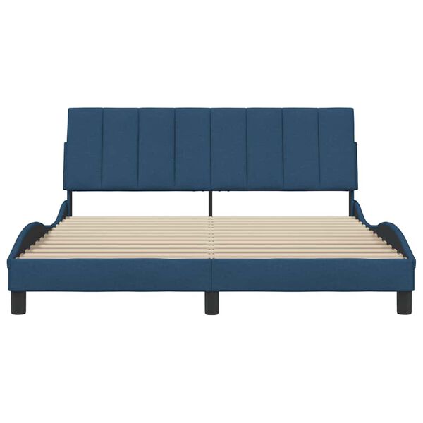 vidaXL Bedframe zonder matras "Hanko" stof blauw 160x200 cm