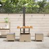vidaXL Tuin Eetset Beige Poly riet