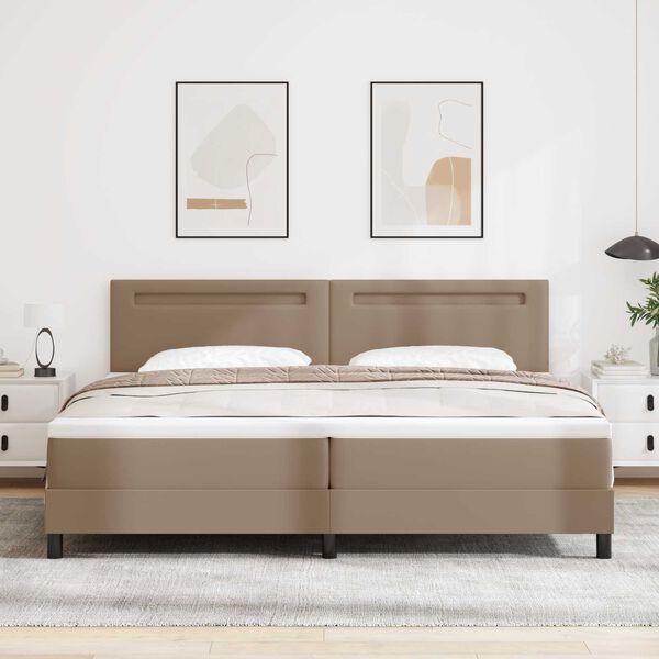 vidaXL Boxspringbed met matras Cappuccino 200 x 200 cm Kunstleer