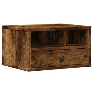 vidaXL Printerkastje 40x32x22,5 cm bewerkt hout gerookt eikenkleurig