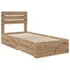 vidaXL Bedframe met lade met hoofdeinde met opslag Bewerkt hout
