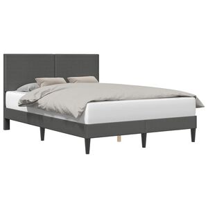 vidaXL Bedframe met hoofdeinde Donkergrijs 160 x 200 cm Katoen Stof