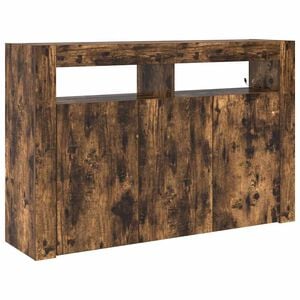 vidaXL Dressoir Gerookt eiken 116 x 30 x 75 cm Bewerkt hout