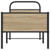 vidaXL Bedframe zonder matras bewerkt hout sonoma eikenkleur 75x190 cm