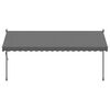 vidaXL Luifel uittrekbaar 400x150 cm stof en staal antracietkleurig