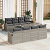 vidaXL Tuin Sofa Set 9 pcs Licht Grijs en Donker Grijs poly rattan