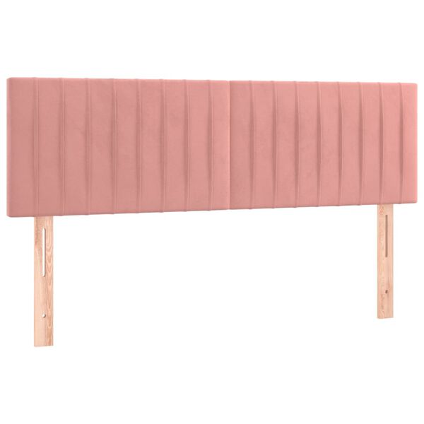 vidaXL Hoofdborden 144x5x78/88 cm fluweel roze
