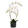 vidaXL Kunstorchidee met pot Wit 45 x 15 x 65 cm Stof, PE en PEVA