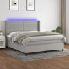 vidaXL Boxspring met matras en LED stof lichtgrijs 160x200 cm