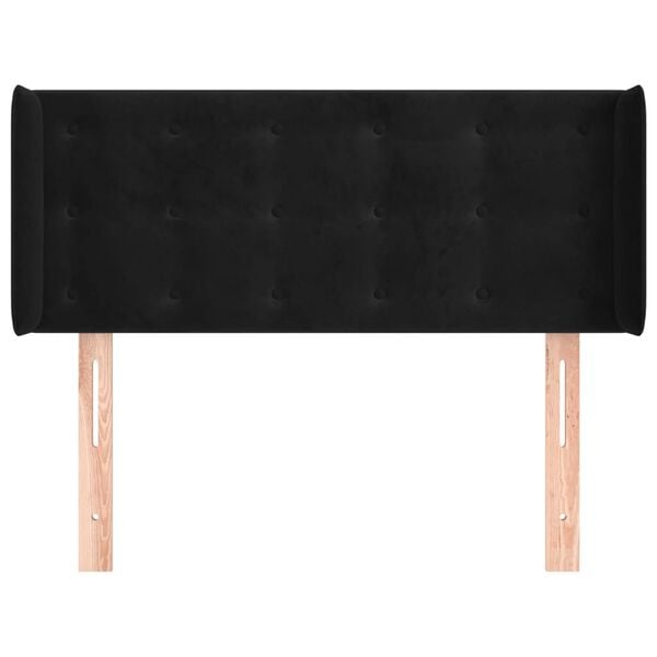 vidaXL Hoofdbord met randen 83x16x78/88 cm fluweel zwart