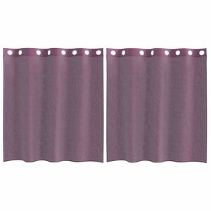 vidaXL Gordijnen Voile met doorvoertules 2 st paars 140x140 cm