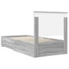 vidaXL Bedframe Grijs Sonoma en Zilver 75 x 190 cm Bewerkt hout
