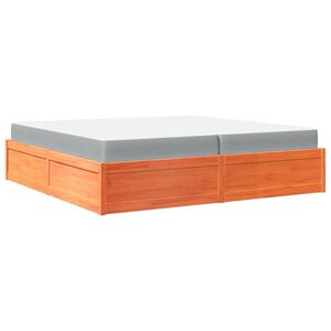 vidaXL Bed met matras massief grenenhout wasbruin 200x200 cm