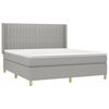 vidaXL Boxspring met matras en LED stof lichtgrijs 180x200 cm