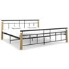 vidaXL Bedframe metaal en massief eikenhout 200x200 cm