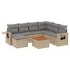 vidaXL 8-delige Loungeset met kussens poly rattan gemengd beige