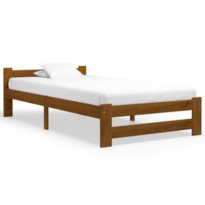 vidaXL Bedframe massief grenenhout honingbruin 100x200 cm