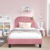 vidaXL Bedframe voor kinderen met hoofdbord Roze 80 x 200 cm Fluweel