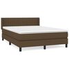 vidaXL Boxspring met matras stof donkerbruin 140x190 cm