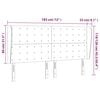 vidaXL Hoofdbord met randen 183x23x118/128 cm stof zwart