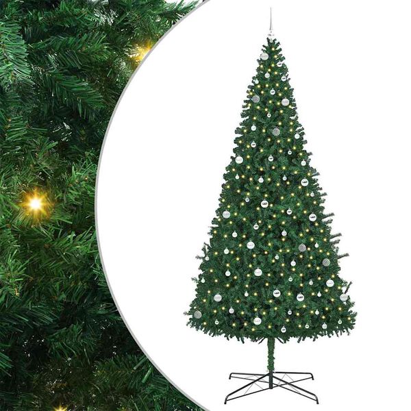 vidaXL Kerstboom met decoratieve touwlichten Groen 400 cm PVC