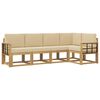vidaXL Buiten bankenset 5 st 5-zits Wit en Beige