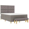 vidaXL Boxspring bed met matras met hoofdeinde Taupe 160 x 200 cm Stof