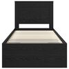 vidaXL Bedframe met hoofdeinde Zwart 90 x 200 cm Massief grenenhout