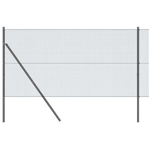 vidaXL gelast draadhek met grondbevestiging 25 x 1,4 m Grijs Mesh