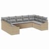 vidaXL Tuin Sofa Set met kussen 9 pcs Beige en Licht Grijs poly rattan