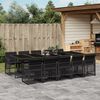 vidaXL 11-delige Tuinset met kussens poly rattan zwart
