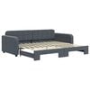vidaXL Slaapbank met onderschuifbed 90x200 cm fluweel donkergrijs