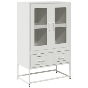 vidaXL Hoge kast 68x39x111,5 cm staal wit