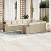 vidaXL 10-delige Loungeset met kussens poly rattan beige