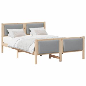 vidaXL Bedframe met hoofdeinde Lichtgrijs 160 x 200 cm Stof