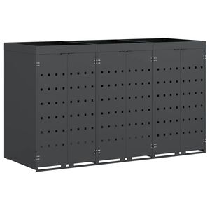 vidaXL Wieltjesbakopslag voor 3 bakken Antraciet 204 x 77,5 x 121,5 cm
