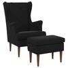 vidaXL Fauteuil met Voetenbank 2 st Zwart Fluweel