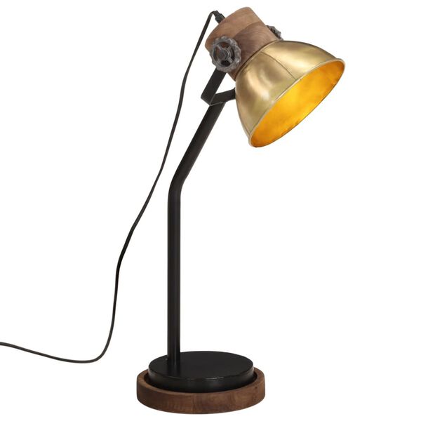 vidaXL Bureaulamp 25 W E27 18x18x60 cm antiek messingkleurig