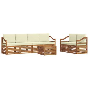 vidaXL Buiten bankenset 7 pcs Natuurlijk en Cr&egrave;me Massief Acaciahout