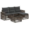 vidaXL Tuinbankenset 5 pcs Grijs en Donkergrijs poly rattan