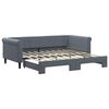 vidaXL Slaapbank met onderschuifbed 90x190 cm fluweel donkergrijs