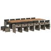 vidaXL 17-delige Tuinset met kussens poly rattan grijs