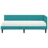vidaXL Hoekbedframe met Matras met hoofdeinde 2 pcs Turquoise Fluweel