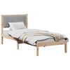 vidaXL Bedframe met Gevoerd Hoofdgedeelte Lichtgrijs 75 x 190 cm